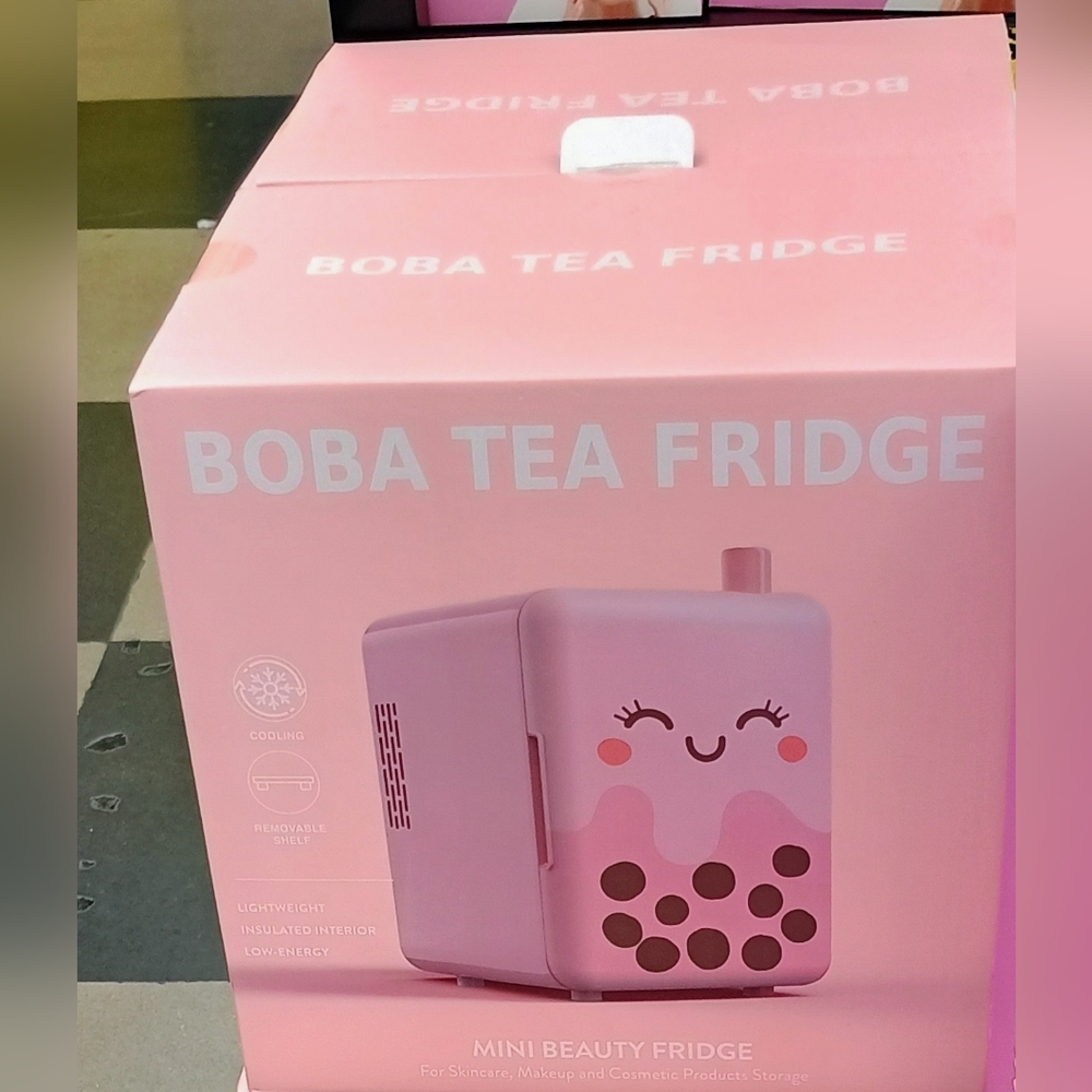 Pink Boba Tea Mini Fridge
